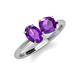 4 - Tanya Oval & Cushion Shape Amethyst 2 Stone Duo Ring 