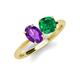 4 - Tanya Oval Shape Amethyst & Cushion Shape Emerald 2 Stone Duo Ring 