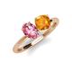 4 - Tanya Oval Shape Pink Tourmaline & Cushion Shape Citrine 2 Stone Duo Ring 
