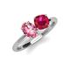 4 - Tanya Oval Shape Pink Tourmaline & Cushion Shape Ruby 2 Stone Duo Ring 