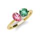 4 - Tanya Oval Shape Pink Tourmaline & Cushion Shape Lab Created Alexandrite 2 Stone Duo Ring 