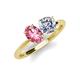 4 - Tanya Oval Shape Pink Tourmaline & Cushion Shape Forever Brilliant Moissanite 2 Stone Duo Ring 