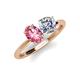 4 - Tanya Oval Shape Pink Tourmaline & Cushion Shape Forever Brilliant Moissanite 2 Stone Duo Ring 