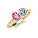 4 - Tanya Oval Shape Pink Tourmaline & Cushion Shape IGI Certified Lab Grown Diamond 2 Stone Duo Ring 