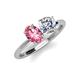 4 - Tanya Oval Shape Pink Tourmaline & Cushion Shape GIA Certified Diamond 2 Stone Duo Ring 