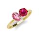 4 - Tanya Oval Shape Pink Tourmaline & Cushion Shape Ruby 2 Stone Duo Ring 