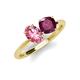 4 - Tanya Oval Shape Pink Tourmaline & Cushion Shape Rhodolite Garnet 2 Stone Duo Ring 