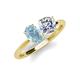 4 - Tanya Oval Shape Aquamarine & Cushion Shape GIA Certified Diamond 2 Stone Duo Ring 