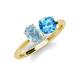 4 - Tanya Oval Shape Aquamarine & Cushion Shape Blue Topaz 2 Stone Duo Ring 