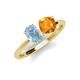 4 - Tanya Oval Shape Aquamarine & Cushion Shape Citrine 2 Stone Duo Ring 