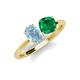 4 - Tanya Oval Shape Aquamarine & Cushion Shape Emerald 2 Stone Duo Ring 