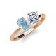 4 - Tanya Oval Shape Aquamarine & Cushion Shape GIA Certified Diamond 2 Stone Duo Ring 