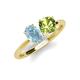 4 - Tanya Oval Shape Aquamarine & Cushion Shape Peridot 2 Stone Duo Ring 