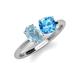 4 - Tanya Oval Shape Aquamarine & Cushion Shape Blue Topaz 2 Stone Duo Ring 