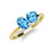 4 - Tanya Oval & Cushion Shape Blue Topaz 2 Stone Duo Ring 