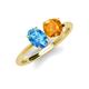 4 - Tanya Oval Shape Blue Topaz & Cushion Shape Citrine 2 Stone Duo Ring 