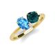 4 - Tanya Oval Shape Blue Topaz & Cushion Shape London Blue Topaz 2 Stone Duo Ring 