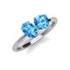 4 - Tanya Oval & Cushion Shape Blue Topaz 2 Stone Duo Ring 