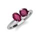 4 - Tanya Oval & Cushion Shape Rhodolite Garnet 2 Stone Duo Ring 