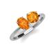 4 - Tanya Oval & Cushion Shape Citrine 2 Stone Duo Ring 