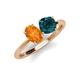 4 - Tanya Oval Shape Citrine & Cushion Shape London Blue Topaz 2 Stone Duo Ring 