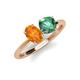 4 - Tanya Oval Shape Citrine & Cushion Shape Lab Created Alexandrite 2 Stone Duo Ring 