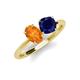 4 - Tanya Oval Shape Citrine & Cushion Shape Blue Sapphire 2 Stone Duo Ring 