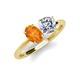 4 - Tanya Oval Shape Citrine & Cushion Shape GIA Certified Diamond 2 Stone Duo Ring 