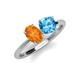 4 - Tanya Oval Shape Citrine & Cushion Shape Blue Topaz 2 Stone Duo Ring 