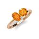 4 - Tanya Oval & Cushion Shape Citrine 2 Stone Duo Ring 