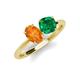 4 - Tanya Oval Shape Citrine & Cushion Shape Emerald 2 Stone Duo Ring 