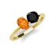 4 - Tanya Oval Shape Citrine & Cushion Shape Black Onyx 2 Stone Duo Ring 