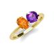 4 - Tanya Oval Shape Citrine & Cushion Shape Amethyst 2 Stone Duo Ring 