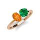 4 - Tanya Oval Shape Citrine & Cushion Shape Emerald 2 Stone Duo Ring 