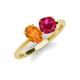 4 - Tanya Oval Shape Citrine & Cushion Shape Ruby 2 Stone Duo Ring 