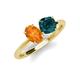 4 - Tanya Oval Shape Citrine & Cushion Shape London Blue Topaz 2 Stone Duo Ring 