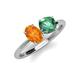 4 - Tanya Oval Shape Citrine & Cushion Shape Lab Created Alexandrite 2 Stone Duo Ring 