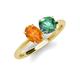 4 - Tanya Oval Shape Citrine & Cushion Shape Lab Created Alexandrite 2 Stone Duo Ring 