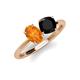 4 - Tanya Oval Shape Citrine & Cushion Shape Black Onyx 2 Stone Duo Ring 