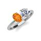 4 - Tanya Oval Shape Citrine & Cushion Shape GIA Certified Diamond 2 Stone Duo Ring 