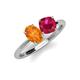 4 - Tanya Oval Shape Citrine & Cushion Shape Ruby 2 Stone Duo Ring 