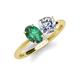 4 - Tanya Oval Shape Lab Created Alexandrite & Cushion Shape GIA Certified Diamond 2 Stone Duo Ring 