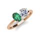 4 - Tanya Oval Shape Lab Created Alexandrite & Cushion Shape GIA Certified Diamond 2 Stone Duo Ring 