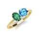 4 - Tanya Oval Shape Lab Created Alexandrite & Cushion Shape Blue Topaz 2 Stone Duo Ring 
