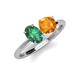 4 - Tanya Oval Shape Lab Created Alexandrite & Cushion Shape Citrine 2 Stone Duo Ring 
