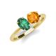 4 - Tanya Oval Shape Lab Created Alexandrite & Cushion Shape Citrine 2 Stone Duo Ring 