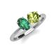 4 - Tanya Oval Shape Lab Created Alexandrite & Cushion Shape Peridot 2 Stone Duo Ring 