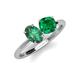 4 - Tanya Oval Shape Lab Created Alexandrite & Cushion Shape Emerald 2 Stone Duo Ring 