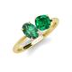 4 - Tanya Oval Shape Lab Created Alexandrite & Cushion Shape Emerald 2 Stone Duo Ring 