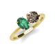 4 - Tanya Oval Shape Lab Created Alexandrite & Cushion Shape Smoky Quartz 2 Stone Duo Ring 